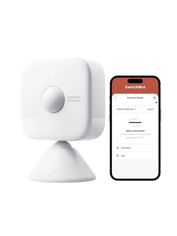 SwitchBot mmWave Presence Sensor – Draadloze Aanwezigheidssensor – PIR, Licht- en mmWave-detectie – Matter – IP55 – Wit