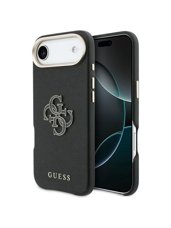 Hoes voor Apple iPhone 17 Air, Guess, Resin Logo, Zwart