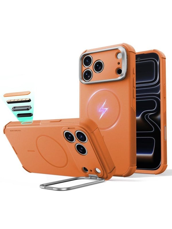 MagSafe-hoes voor Apple iPhone 18 Pro / 17 Pro, ESR, Cyber Armor Kickstand, Oranje