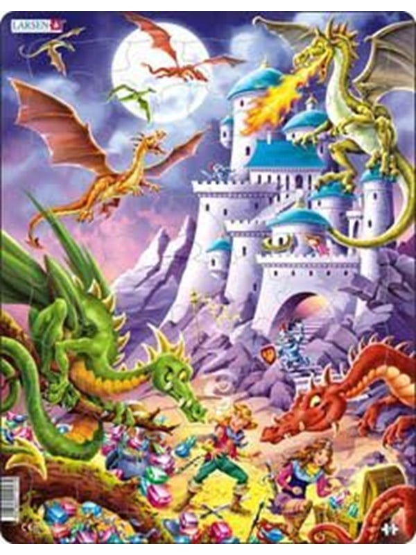 Larsen Puzzles Puzzel Draken - 50 stukjes, Maxi (36.5x28.5 cm)