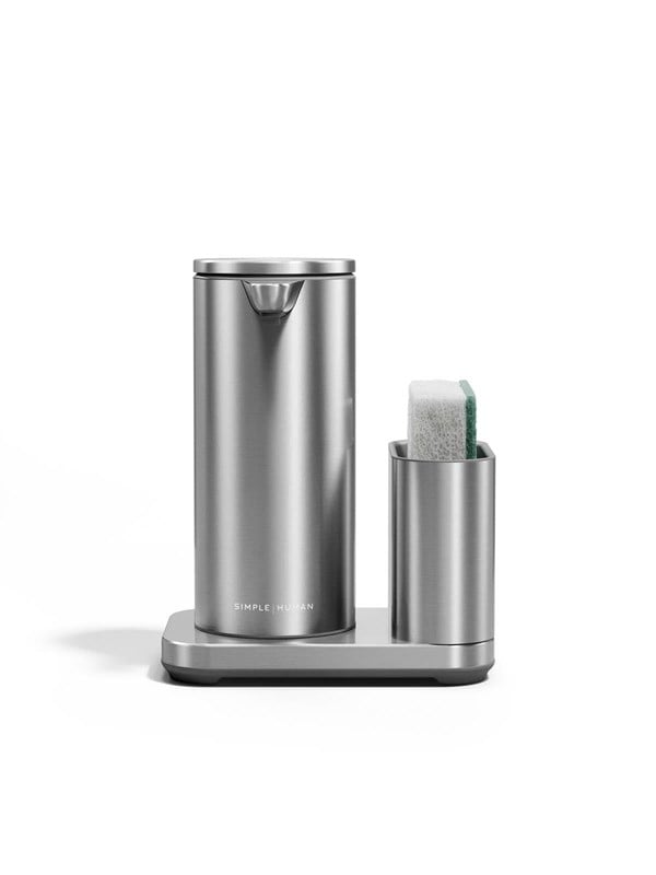 Simplehuman Zeepdispenser 266 ml Oplaadbaar met Sensor en Houder - Zilver - Roestvast Staal - voor vloeistoffen