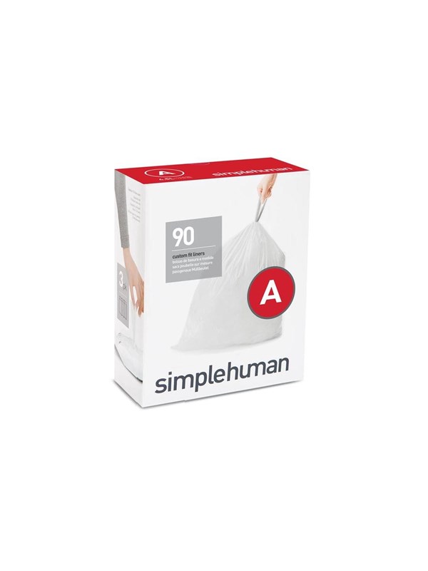 Simplehuman Code A - Avalzakken - 4,5 liter - 90 stuks - met Trekband - Wit