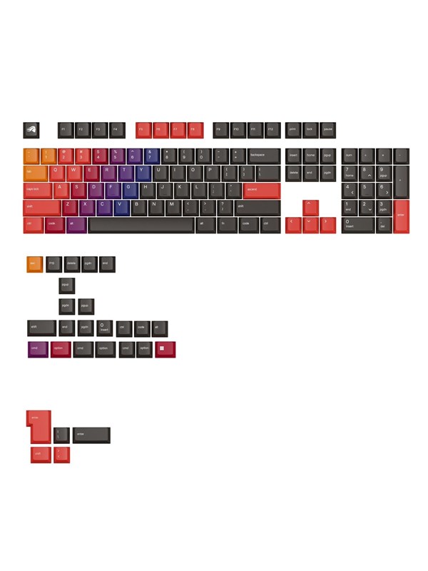 Glorious GPBT Gradient Keycaps - Celestial Fire - 131-toetsen PBT-set