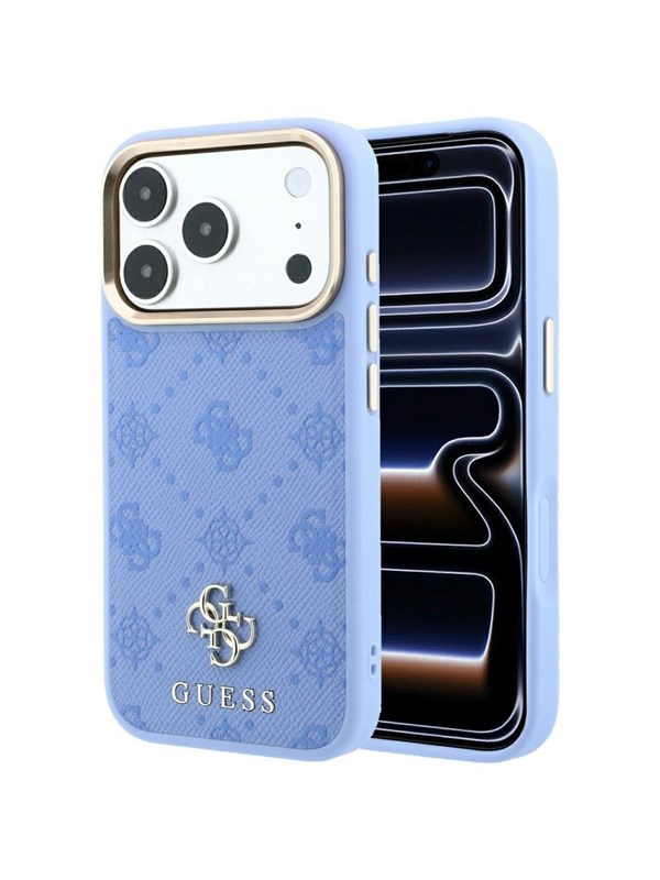 MagSafe-hoesje voor Apple iPhone 18 Pro Max / 17 Pro Max, Guess, Peony 4G Small Logo, Blauw