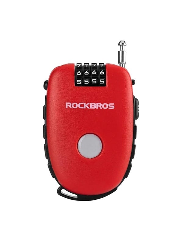 Rockbros Fietsketting Rood - 94cm Staalkabel met 4-cijferige code