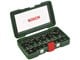Boren en bits - Bosch Router bit set 15 pcs 8mm - 2607019469