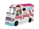 Pop, teddybeer en materiaal - Barbie Emergency Vehicle Transforming Ambulance and Care Clinic with 20+ Pieces - HKT79
