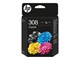Inkt, toner en verbruiksartikelen - HP 308 / 6L6S6UE - 2-Pack Black and Color (Cyan Magenta Yellow) Ink - 6L6S6UE