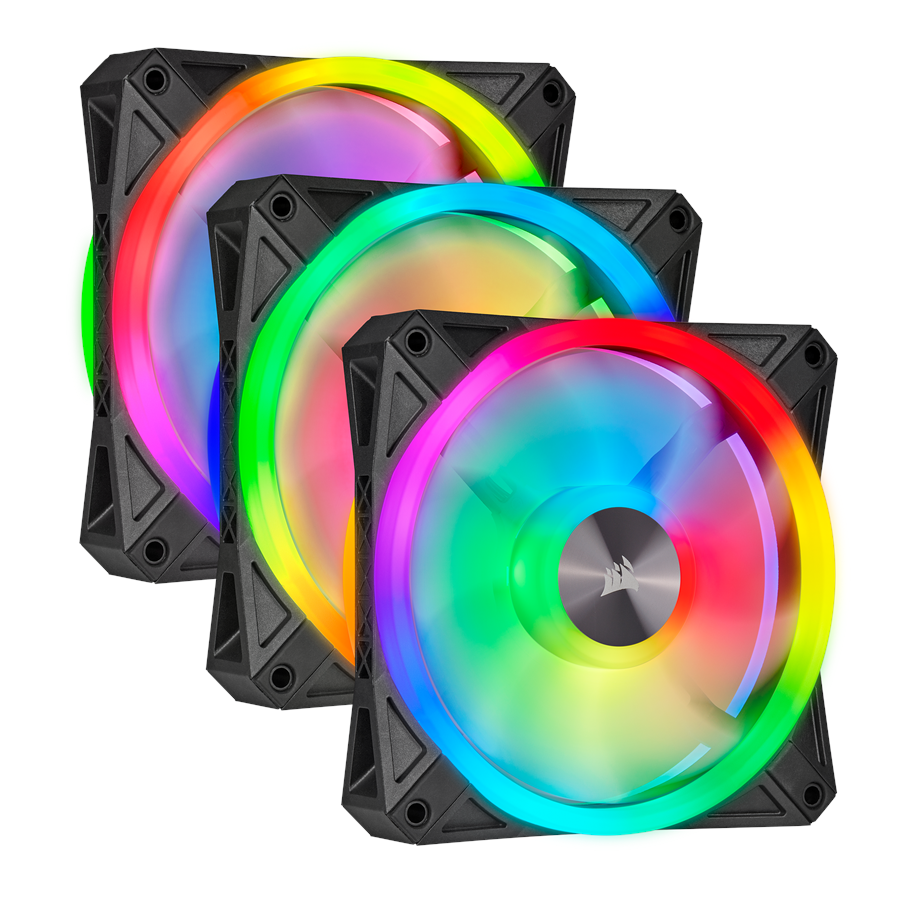 Case Fan - Corsair iCUE QL120 RGB - Zwart - 3-pack - Case ventilator - 120mm - Zwart met RGB-licht - 26 dBA - CO-9050098-WW