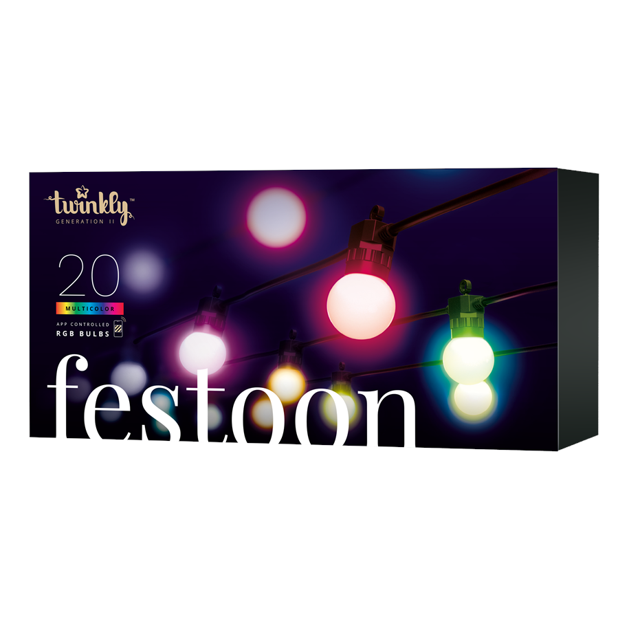 Smart Home - Twinkly Festoon Lichten 20 RGB Lampen Starter Kit - TWF020STP-BEU