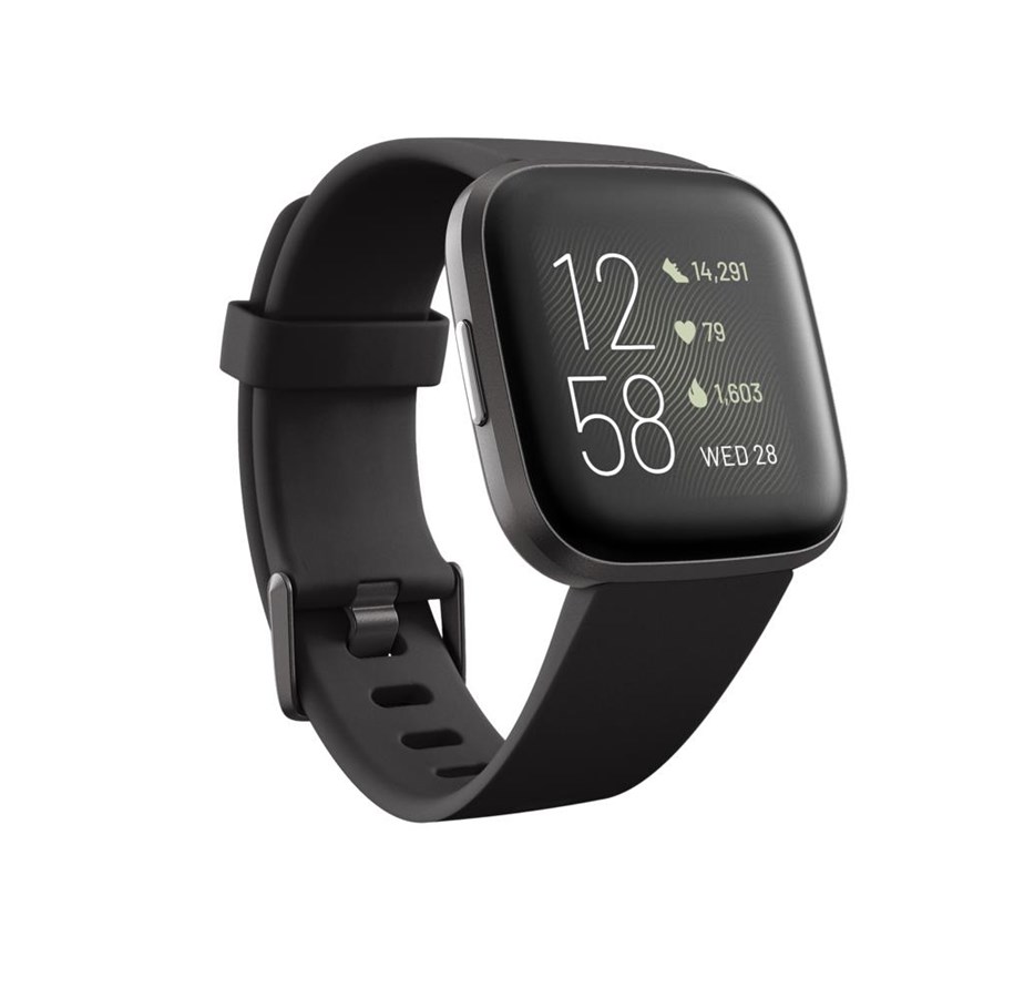 Smartwatch, Sporthorloge en Activity Tracker - Fitbit Versa 2 Black / Carbon Aluminum - FB507BKBK