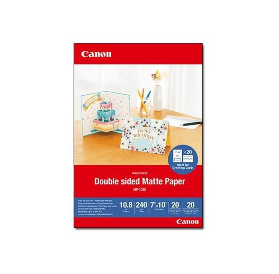 Papier, fotopapier en etiketten - Canon Papier MP-101D / 4076C006 Matte Photo Double sided 18x25 - 20 sheets - 4076C006