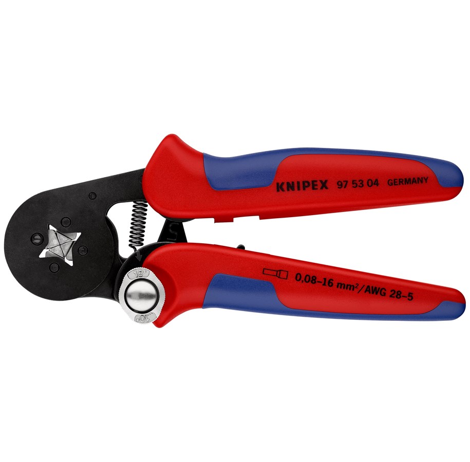 Gereedschap voor elektrisch werk - KNIPEX Zelfinstellende krimptangen voor adereindhulzen, met zij-invoering - 97 53 04 SB
