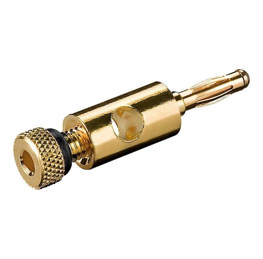 Beelscherm- en tv-kabel - Pro Banana Plug 4mm - Goud - 4040849116834
