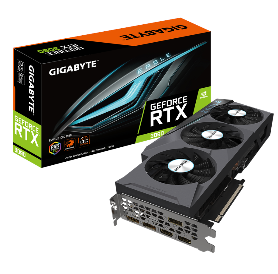 Grafische kaarten - GIGABYTE GeForce RTX 3090 EAGLE OC - 24GB GDDR6X RAM - Grafische kaarten - GV-N3090EAGLE OC-24GD