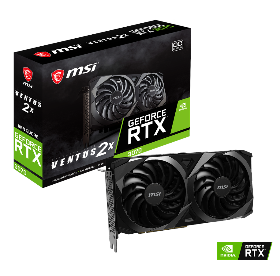 Grafische kaarten - MSI GeForce RTX 3070 VENTUS 2X OC - 8GB GDDR6 RAM - Grafische kaarten - RTX 3070 VENTUS 2X OC
