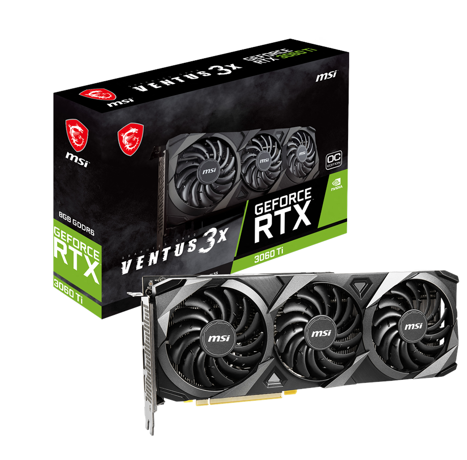 Grafische kaarten - MSI GeForce RTX 3060 Ti VENTUS 3X OC - 8GB GDDR6 RAM - Grafische kaarten - RTX 3060 Ti VENTUS 3X OC