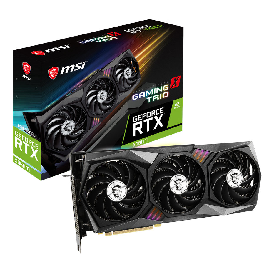 Grafische kaarten - MSI GeForce RTX 3060 Ti GAMING X TRIO - 8GB GDDR6 RAM - Grafische kaarten - RTX 3060 Ti GAMING X TRIO