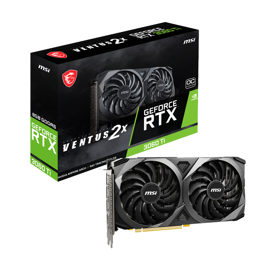 Grafische kaarten - MSI GeForce RTX 3060 Ti VENTUS 2X OCV1 - 8GB GDDR6 RAM - Grafische kaarten - RTX 3060 Ti VENTUS 2X OCV1
