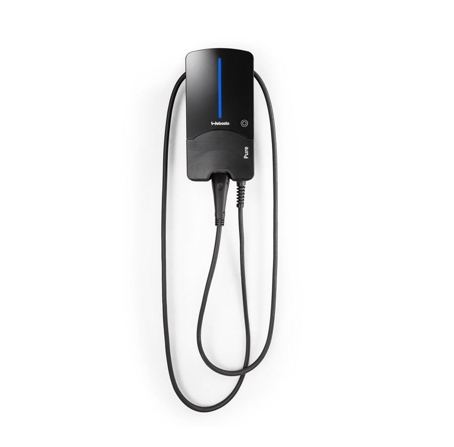 Elektrische auto oplader - Webasto Pure Oplaadbox 22 kW Type 2 Black Edition met 7 mtr. kabel - Geïntegreerd aardlekrelais Type B - 5110495A
