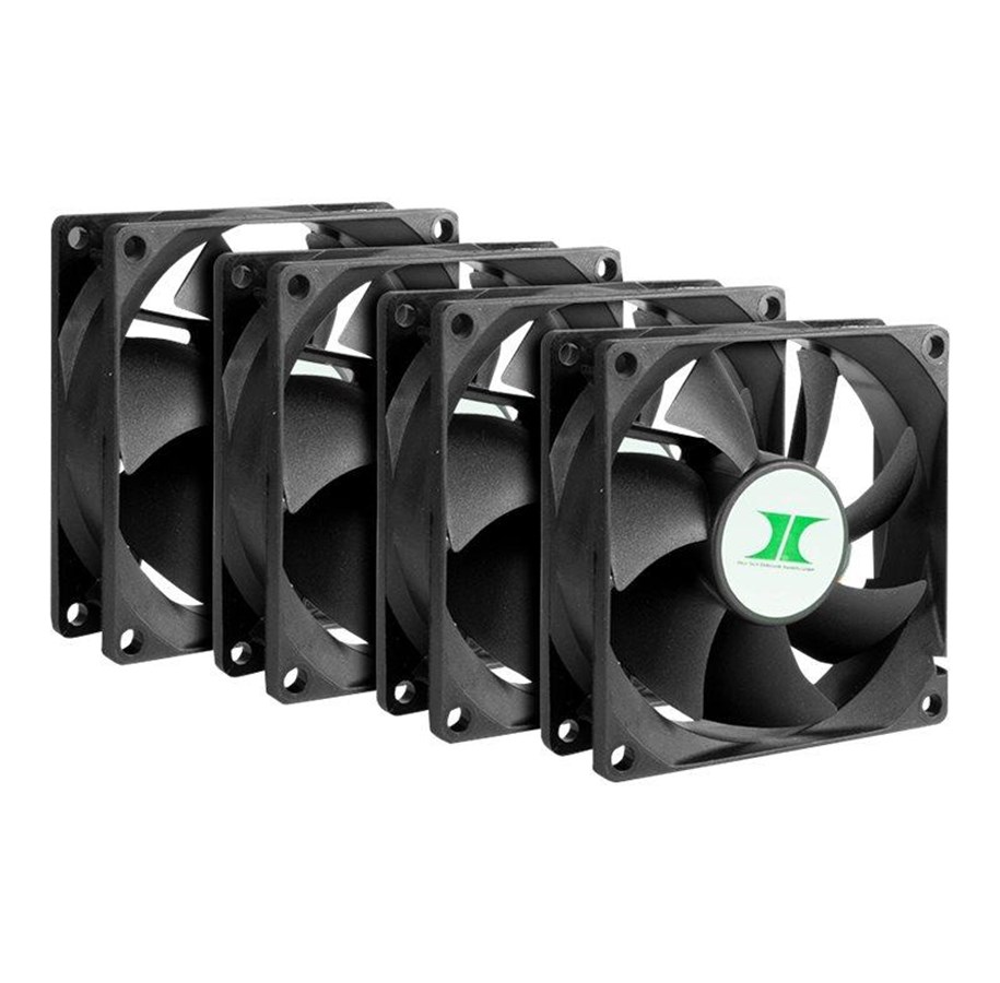 Case Fan - Inter-Tech IPC Fan Set  80x80x25mm | 8888729 - Case ventilator - 80mm - Black - 88887290