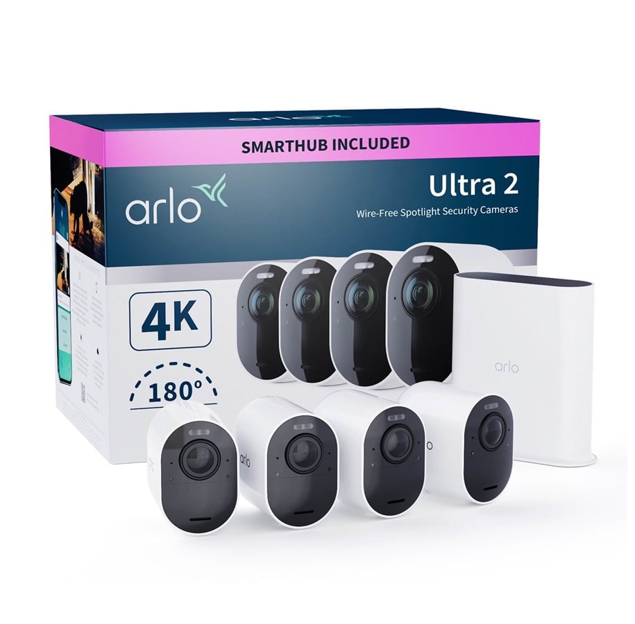 Smart Home - Arlo Ultra 2 4K UHD Wire-Free Beveiligingscamera System - 4 Cameras - VMS5440-200EUS