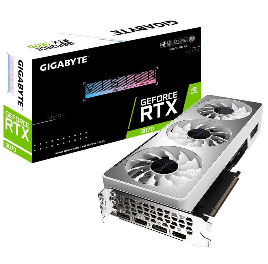 Grafische kaarten - GIGABYTE GeForce RTX 3070 VISION OC LHR - 8GB GDDR6 RAM - Grafische kaarten - GV-N3070VISION OC-8GD 2.0