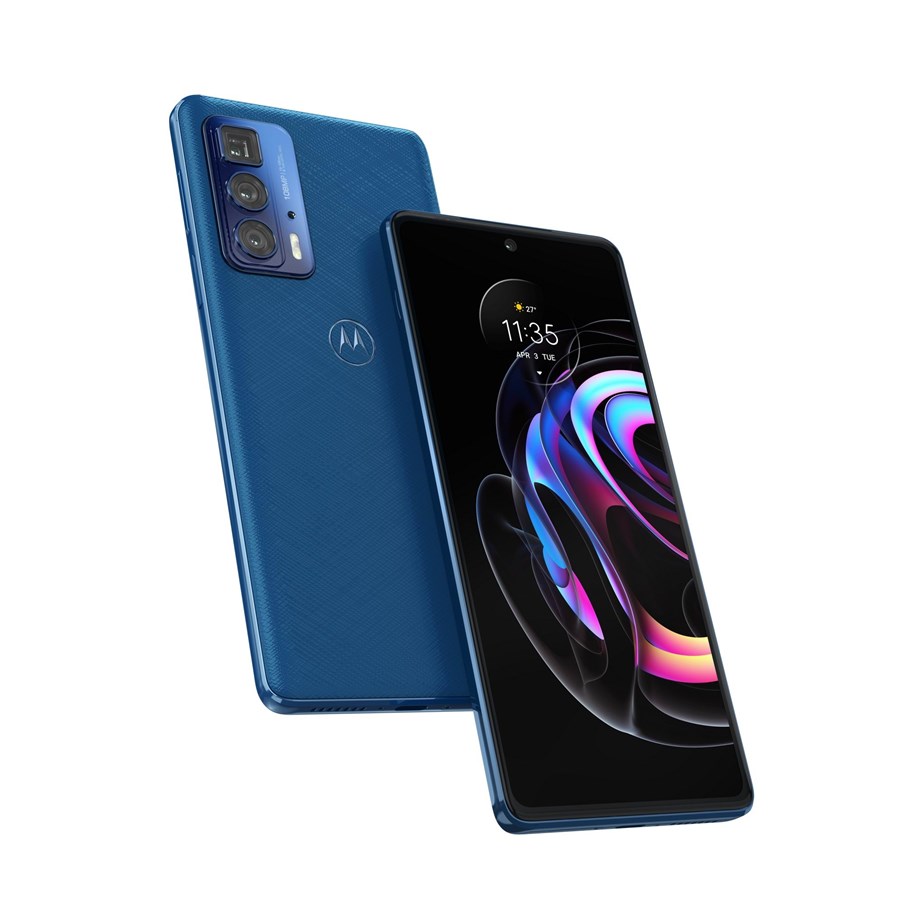 Mobiel - Motorola Edge 20 Pro 5G 256GB - Blauw Veganistisch leer - PANY0039SE