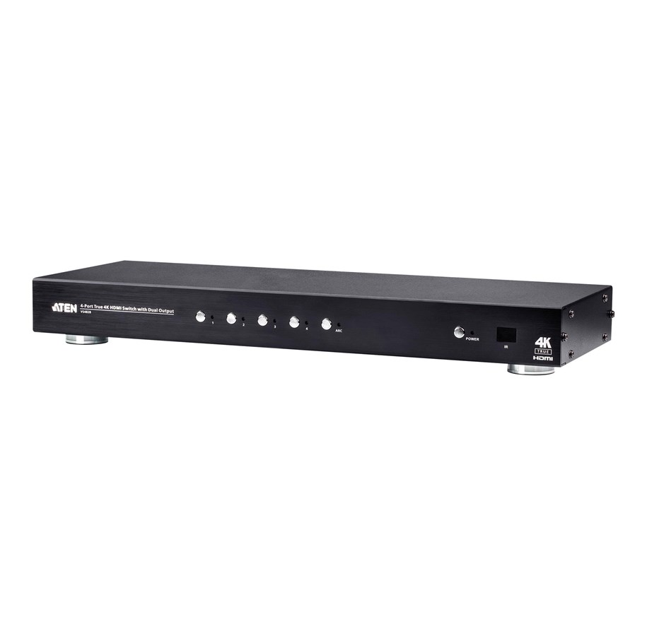 Screen- en audioswitch - ATEN 4 Port True 4K HDMI Switch with Dual - VS482B-AT-G