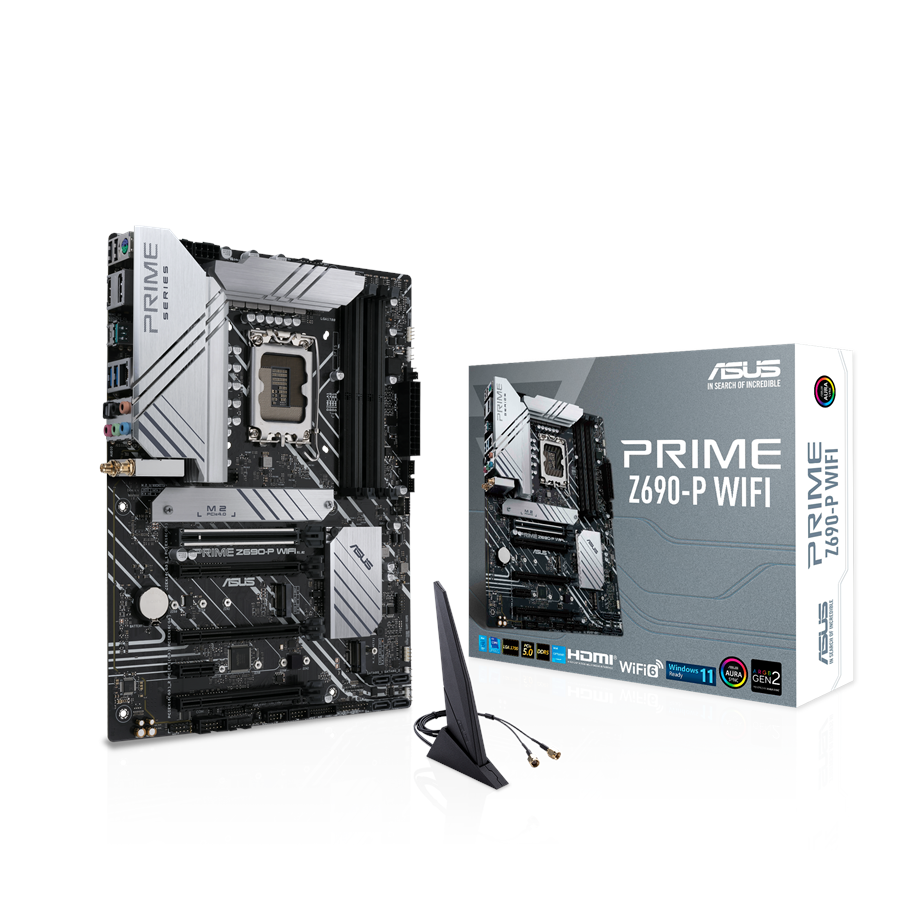 Moederbord - ASUS PRIME Z690-P WIFI Moederbord - Intel Z690 - Intel LGA1700 socket - DDR5 RAM - ATX - 90MB1A90-M0EAY0