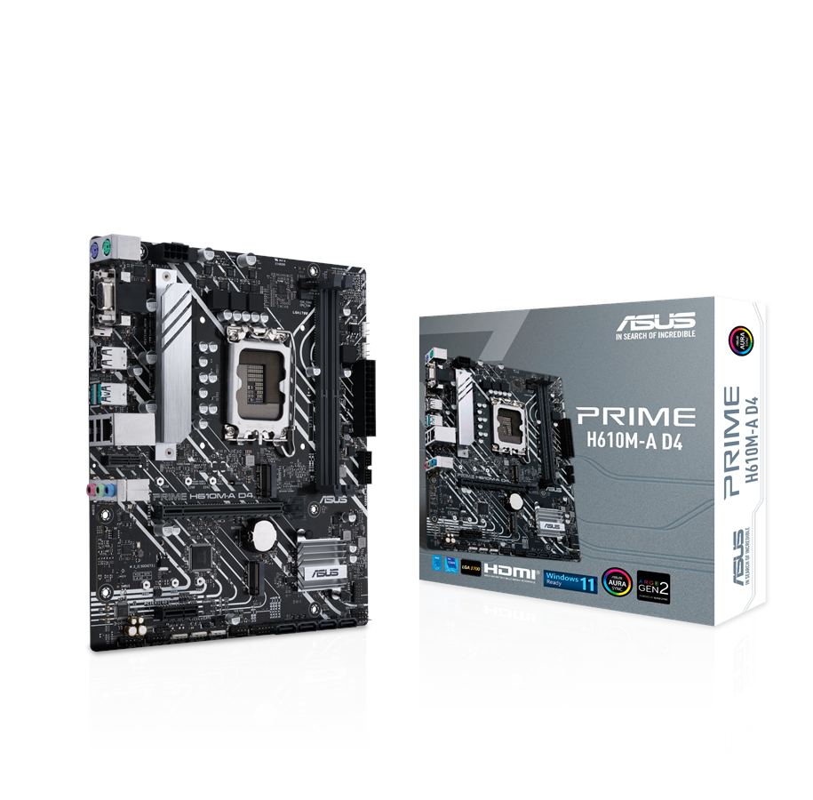 Moederbord - ASUS PRIME H610M-A D4 Moederbord - Intel H610 - Intel LGA1700 - DDR4 RAM - Micro-ATX - 90MB19P0-M0EAY0