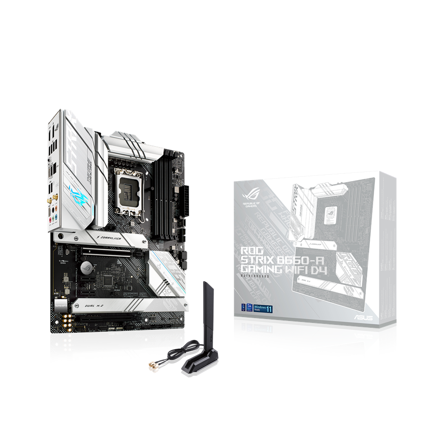 Moederbord - ASUS ROG STRIX B660-A GAMING WIFI D4 Moederbord - Intel B660 - Intel LGA1700 - DDR4 RAM - ATX - 90MB18S0-M0EAY0