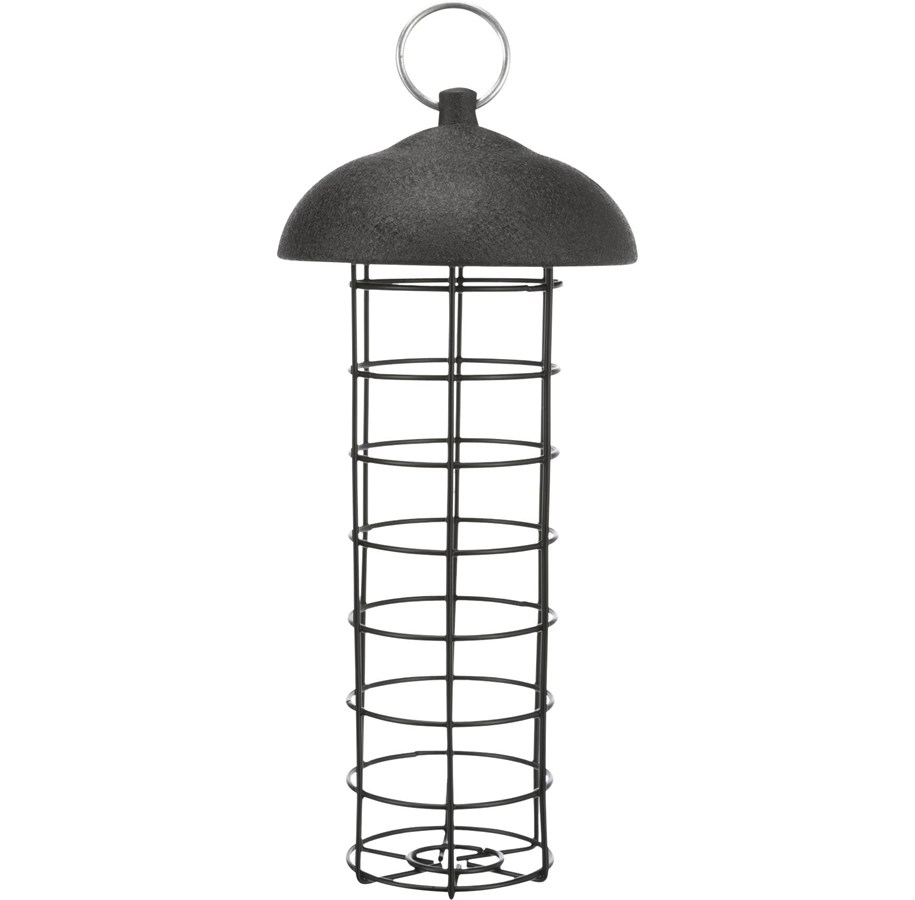 Vogelvoer, snacks & vitaminen - Trixie Fat ball feeder/roof 4 fat balls metal/plastic ø 10 × 21 cm Zwart - TX55419