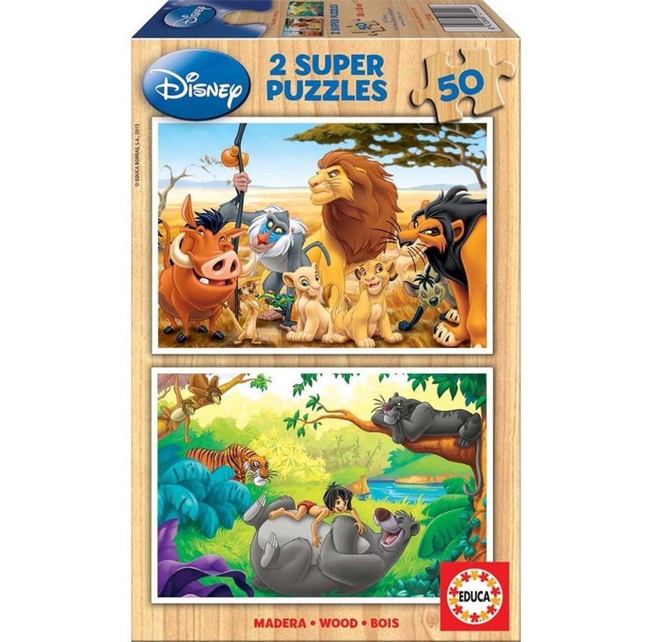 Puzzels - Educa Animal Friends 2x50 Hout - 80-13144