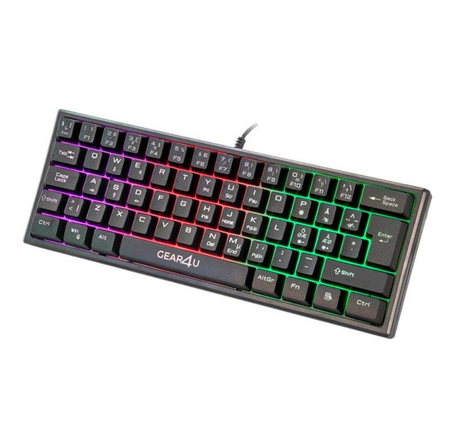 Toetsenbord - Gear4U - Toetsenbord - Noords - Zwart - Gaming toetsenbord - Noords - Zwart - G4U-201001