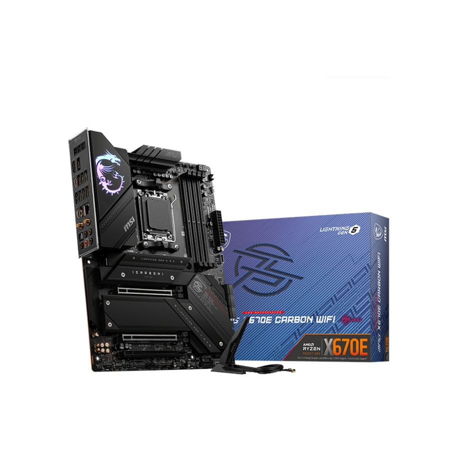Moederbord - MSI MPG X670E Carbon WIFI Moederbord - AMD X670E - AMD AM5 - DDR5 RAM - ATX - MPG X670E CARBON WIFI