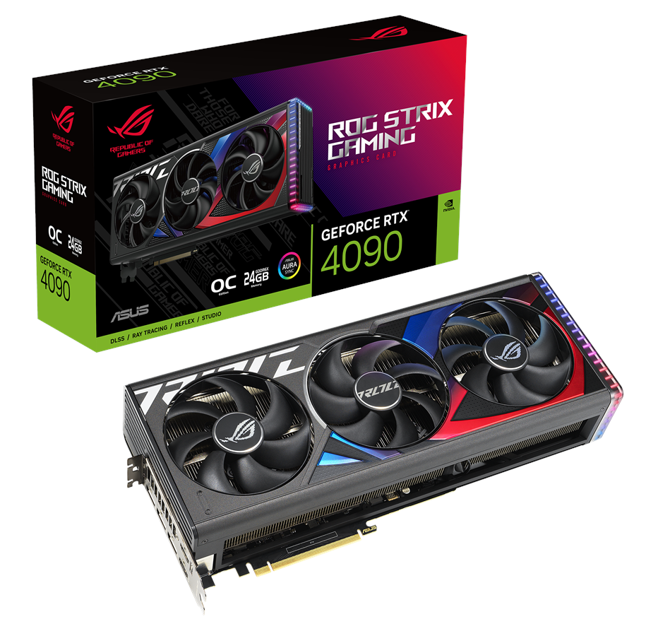 Grafische kaarten - ASUS GeForce RTX 4090 ROG STRIX OC - 24GB GDDR6X RAM - Grafische kaarten - 90YV0ID0-M0NA00