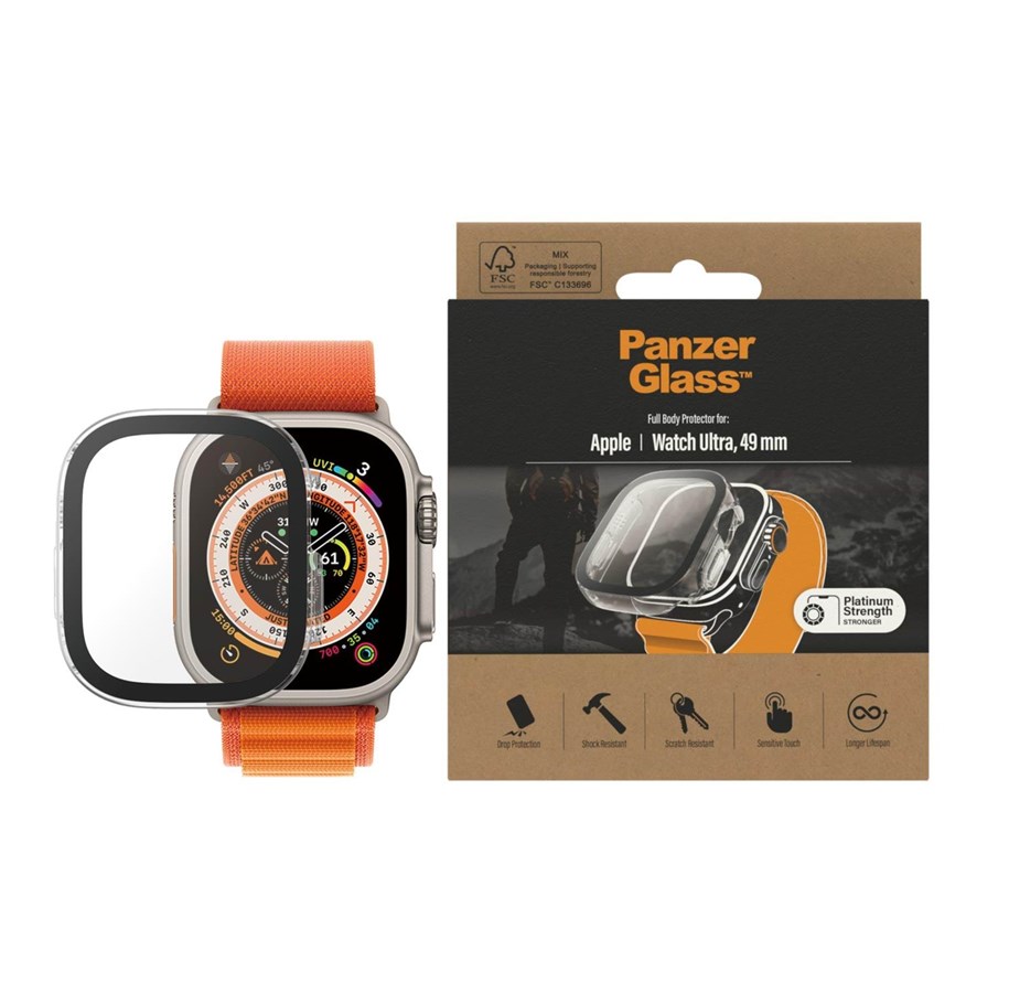 Smartwatch - Accessoires - PanzerGlass Full Lichaam Apple Watch Ultra 49mm | Transparent - PANZER3677