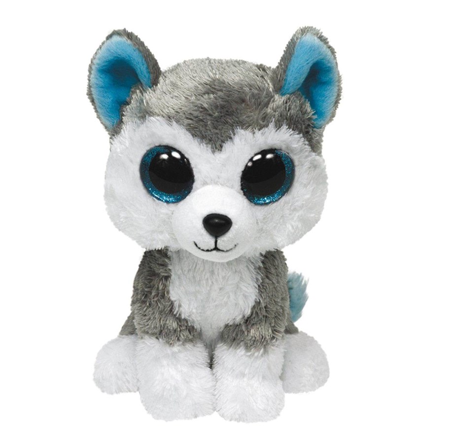 Pop, teddybeer en materiaal - Ty Beanie Boos - Slush Grey & White Husky 15cm - 0584094