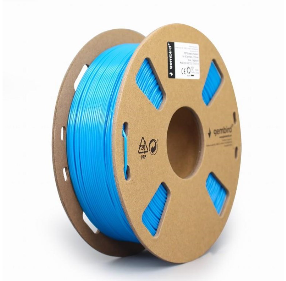 Filament - 3D-printer - Gembird PETG (PET, PETT) filament - Blauw - 1.75mm ø - 1 kg - 3DP-PETG1.75-01-B