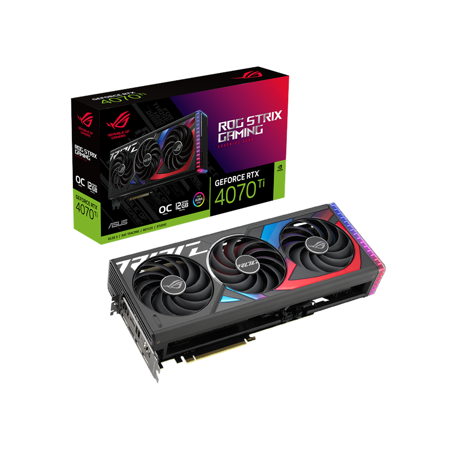 Grafische kaarten - ASUS GeForce RTX 4070 Ti ROG STRIX OC - 12GB GDDR6X RAM - Grafische kaarten - 90YV0II0-M0NA00