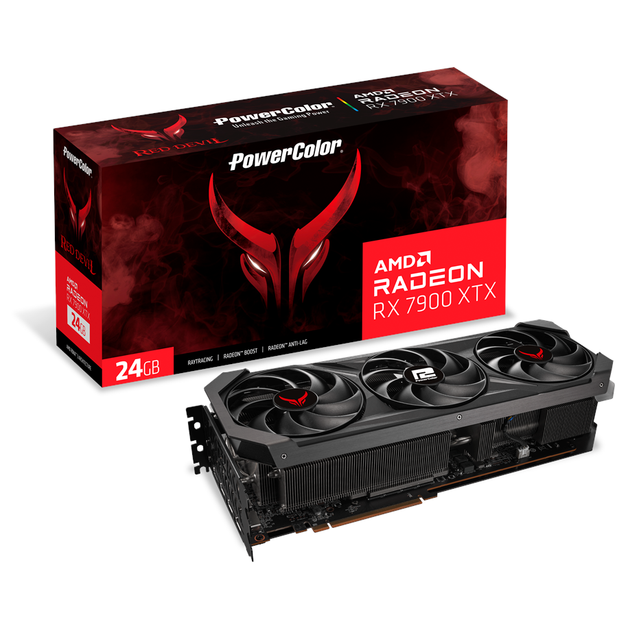 Grafische kaarten - PowerColor Radeon RX 7900 XTX Red Devil OC - 24GB GDDR6 RAM - Grafische kaarten - RX7900XTX 24G-E/OC