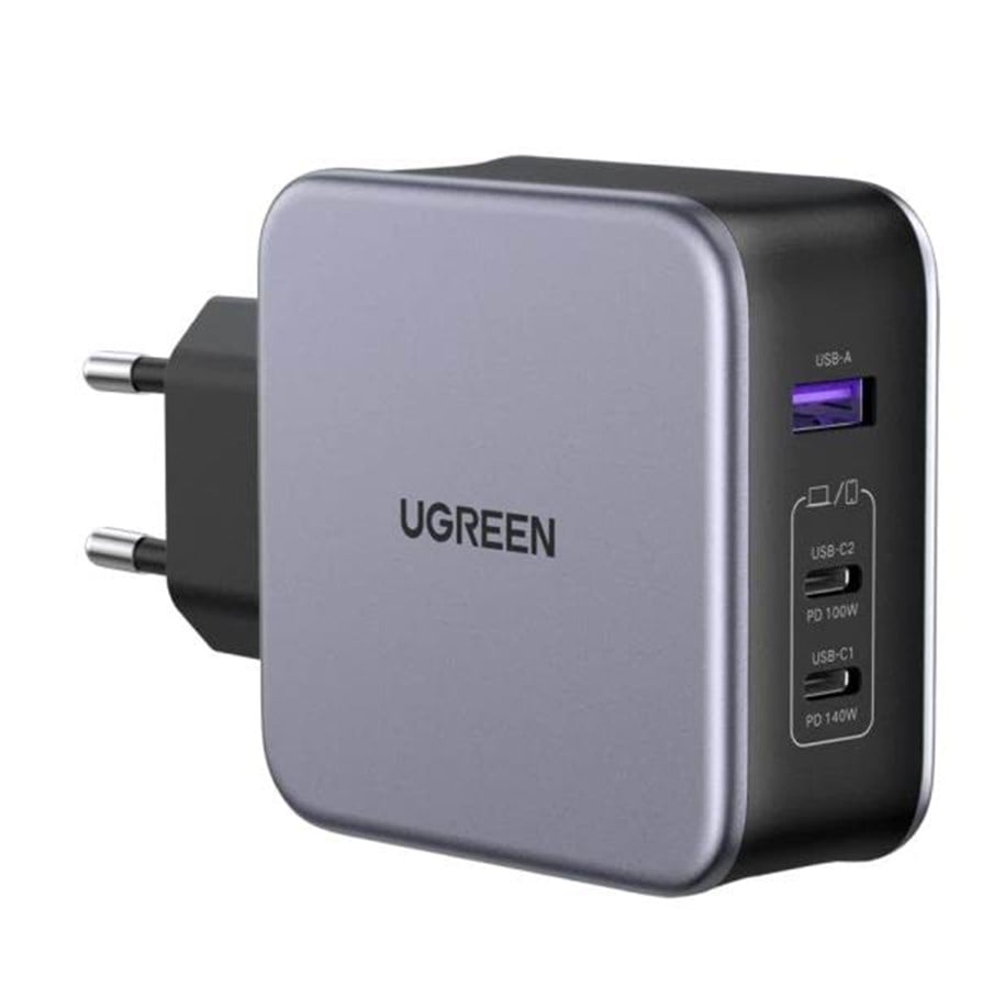 Mobiel - Adapters & Opladers - UGREEN Nexode 140W USB-C PD GaN Charger-3 Ports Wall Charger + 1.5m USB-C cable - Black - 90549