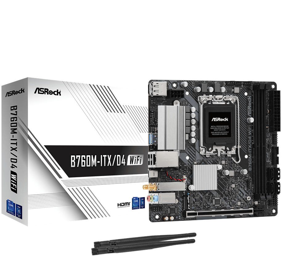 Moederbord - ASRock B760M-ITX/D4 WiFi Moederbord - Intel B760 - Intel LGA1700 - DDR4 RAM - Mini-ITX - 90-MXBKY0-A0CAYZ