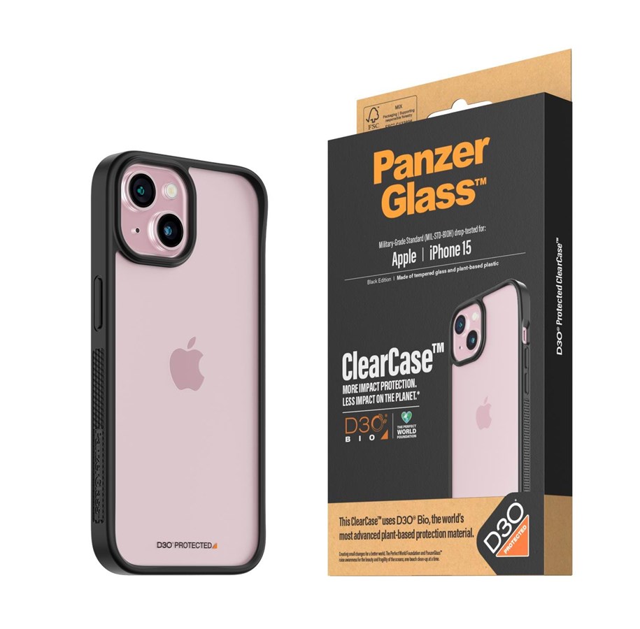 Mobiel - Covers & Cases - PanzerGlass ClearCase with D3O iPhone 15 - PANZER1176