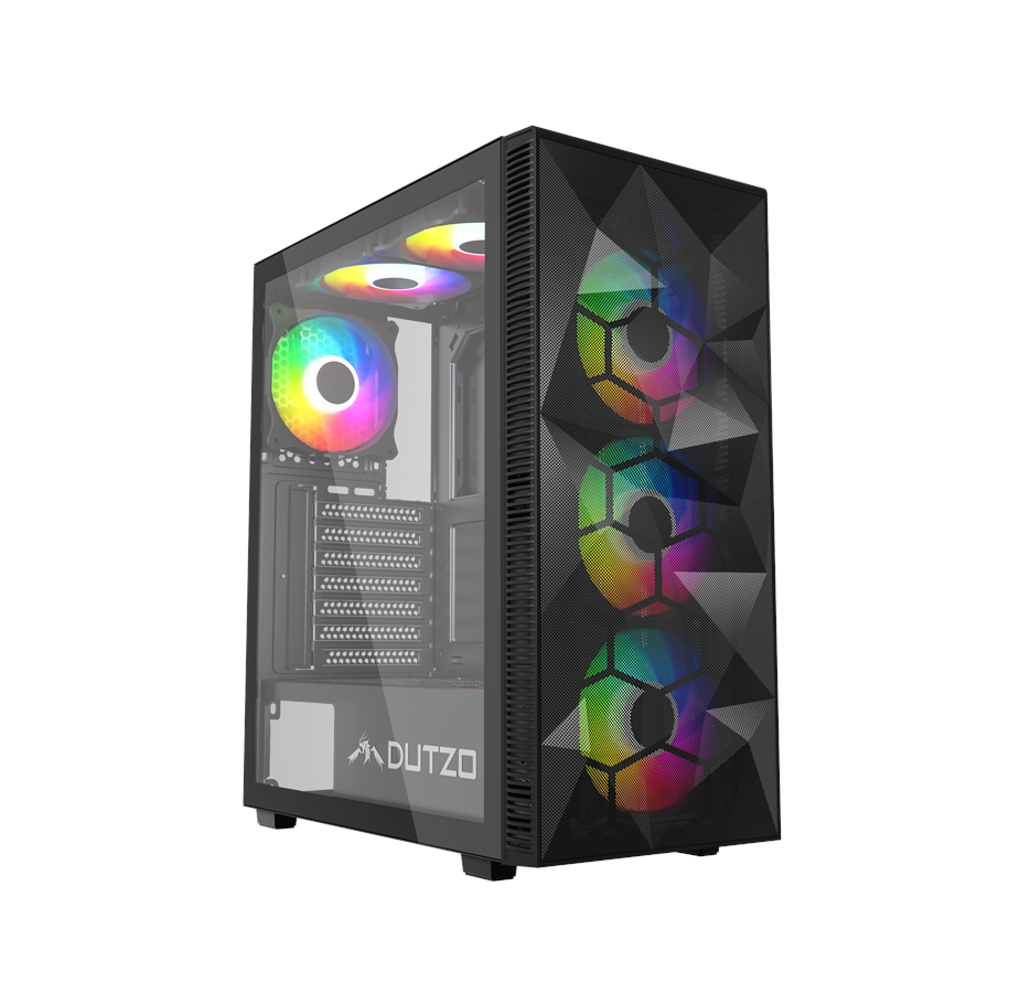 Case - DUTZO C330 TG RGB - Case - Miditower - Zwart - C330TGRGB-B