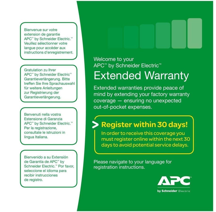 Service en support - APC Extended Warranty - extended service agreement - 1 year - shipment - WBEXTWAR1YR-SD-04