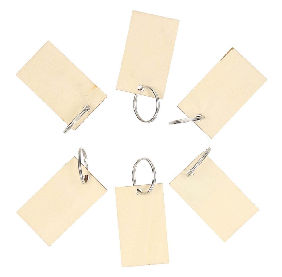 Houten speelgoed - Lobbes Wooden Keychains 6 pcs. - 927019