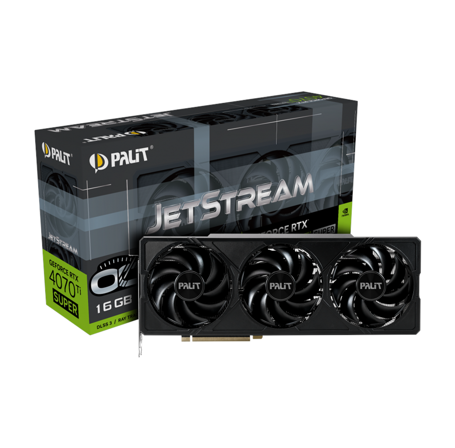Grafische kaarten - Palit GeForce RTX 4070 Ti SUPER JetStream OC - 16GB GDDR6X RAM - Grafische kaarten - NED47TSS19T2-1043J
