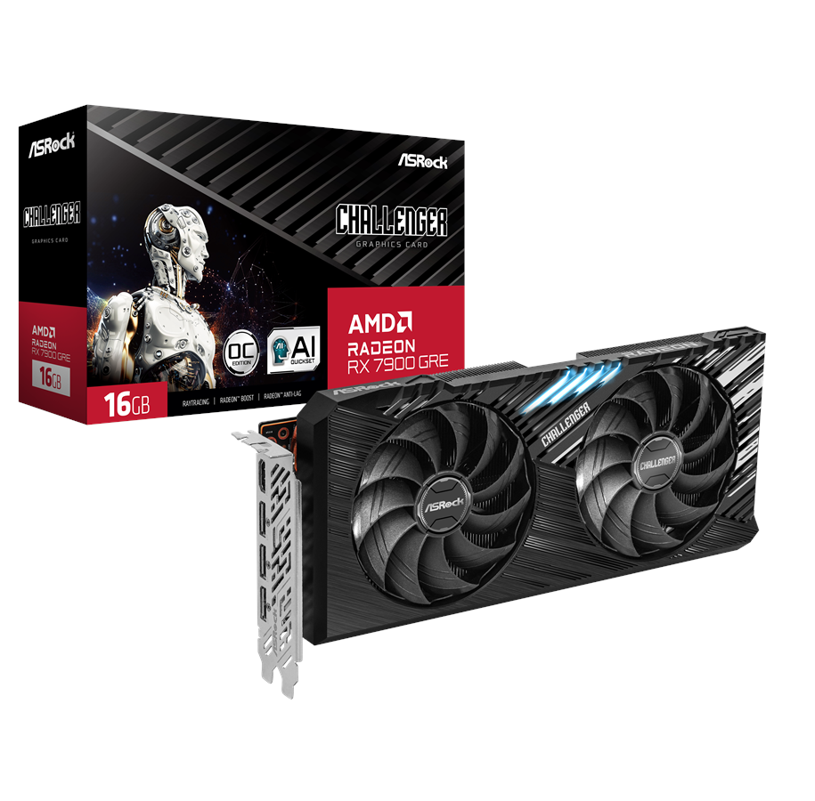 Grafische kaarten - ASRock Radeon RX 7900 GRE Challenger OC - 16GB GDDR6 RAM - Grafische kaarten - 90-GA52ZZ-00UANF